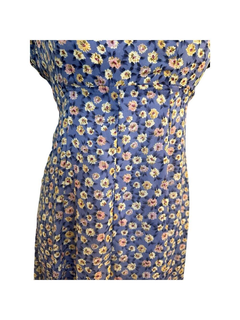 Vintage Fiasco 70’s Floral Blue Zip up Back only to Waist Long Dress. S - Picture 5 of 11